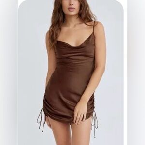 Wilfred Spaghetti Satin  Chocolate Dress